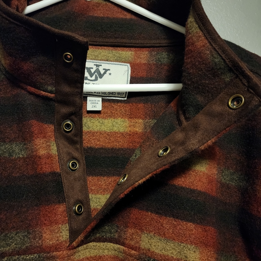 Vtg John Wayne Pullover Quarter Button Jacket Siz… - image 8